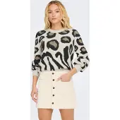 JDY Trui 'JDYLORRAINE' beige / lichtgrijs / zwart