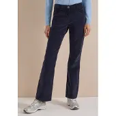 Cecil Dames High Waist Bootcut-broek in Slim Fit - Blauw - 27