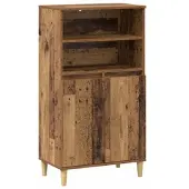 vidaXL Highboard Eikenhout 60 x 36 x 110 cm Bewerkt hout