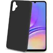 Celly Cromo Siliconen hoesje - Geschikt voor Samsung Galaxy A05 - TPU Back Cover - Microfiber - Zwart