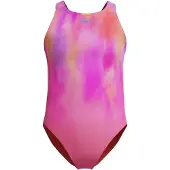 Speedo Print Pulseback Kinder Badpak (roze / Oranje) 128 Roze / Oranje