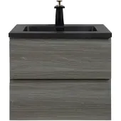 Guido Gusto Badkamermeubel Summer 60cm maple grey met zwarte wastafel