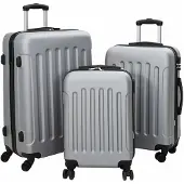 vidaXL Koffer met slot 3 st zilver 50 x 31 x 78 cm ABS Kunststof