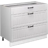Vicco Keukenonderkast Fame-Line, Wit Landhuis/Wit, 100 cm zonder werkblad