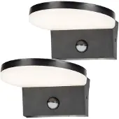 Rabalux - Buitenwandlamp met bewegingssensor, 9W, zwart, Batida- 2 stuks
