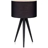 Teamson Home Romanza Statief Tafellamp - Zwart Lampenkap - Zwart Poten