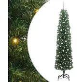 vidaXL Kunstkerstboom Groen 240 cm PVC en Staal en Kunststof