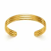 Cilla Jewels Goudkleurige Open Damesarmband met Meervoudig Ribbelprofiel