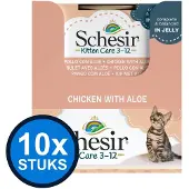 Schesir 10x - Kitten Care 3-12 - Kattenvoer - Gelei in zakje - Kip - 85g
