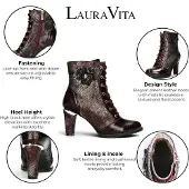 LAURA VITA Alcbaneo 173 wine dames veterboots gekleed