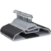 Famanu – Plastic kledinghangers met rubberen coating, set van 50 stuks, grijs