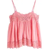 Next - Dames - Hemdtop met kanten rand - Roze