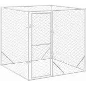 vidaXL Hondenkennel voor buiten 2x2x2 m gegalvaniseerd staal zilver