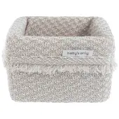 Babys Only Basket Happiness urban taupe/ecru - 50% katoen - 18 x 18 x 18 cm
