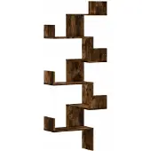 vidaXL Hoekwandschap 45x45x147 cm bewerkt hout gerookt eikenkleurig