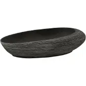 vidaXL Opzetwasbak ovaal 59x40x14 cm keramiek grijs en zwart