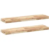 vidaXL Wandschappen 2 st zwevend 100x20x4 cm onbehandeld acaciahout