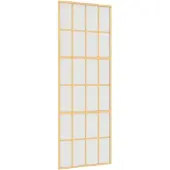 vidaXL Schuifdeur 76x205 cm mat ESG-glas en aluminium goudkleurig