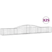 vidaXL Schanskorven 25 st gewelfd 400x50x40/60 cm gegalvaniseerd ijzer