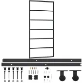 vidaXL Schuifdeur met beslag, veiligheidsglas (ESG) en aluminium, 90x205 cm