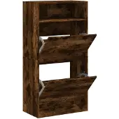 vidaXL Schoenenkast 60x34x116 cm bewerkt hout gerookt eikenkleurig