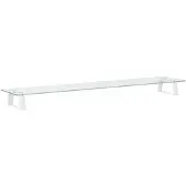 vidaXL Monitorstandaard 100x20x8 cm gehard glas en metaal wit