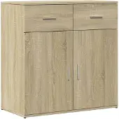 vidaXL Dressoir 79x38x80 cm bewerkt hout sonoma eikenkleurig