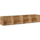 vidaXL CD-wandschap 100x18x18 cm bewerkt hout artisanaal eikenkleurig