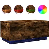 vidaXL Salontafel met LED-verlichting 90x50x40 cm gerookt eikenkleurig