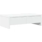 vidaXL Monitorstandaard met lades 50x27x15 cm bewerkt hout wit