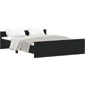 vidaXL Bedframe met hoofdeinde en voeteneinde, zwart, 150x200 cm