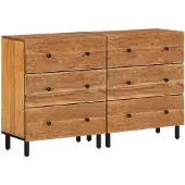 vidaXL Bijzetkasten 2 st 60x33x75 cm massief acaciahout
