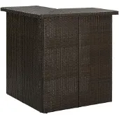 vidaXL Hoekbartafel 100x50x105 cm poly rattan bruin
