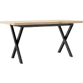 vidaXL Salontafel X-frame 100x50x45,5 cm grenenhout en staal