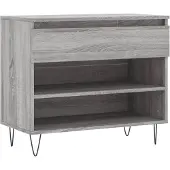vidaXL Schoenenkast 70x36x60 cm bewerkt hout sonoma grijs