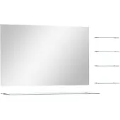 vidaXL Wandspiegel met 5 schappen 100x60 cm zilverkleurig