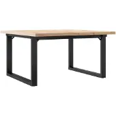 vidaXL Salontafel O-frame 80x80x45,5 cm grenenhout en staal