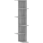 vidaXL Hoekwandschap 36,5x36,5x140 cm bewerkt hout grijs sonoma eiken