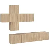 vidaXL 7-delige Tv-meubelset bewerkt hout sonoma eikenkleurig