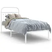 vidaXL Bedframe met hoofdbord metaal wit 80x200 cm