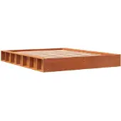 vidaXL Bedframe zonder matras massief grenenhout wasbruin 120x190 cm