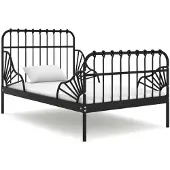vidaXL Uitschuifbed, zwart, metaal, 80x130/200 cm