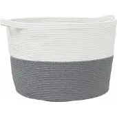 vidaXL Wasmand Ø 60x36 cm katoen grijs en wit