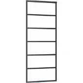vidaXL Schuifdeur 76x205 cm ESG-glas en aluminium zwart