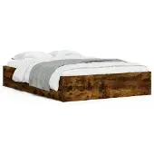 vidaXL Bedframe met lades bewerkt hout gerookt eikenkleurig 120x190 cm