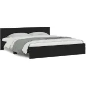 vidaXL Bedframe met hoofdeinde zwart 200x200 cm