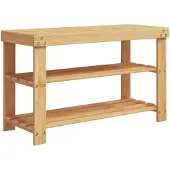 vidaXL Schoenenrek 3-laags 70x27,5x45 cm bamboe