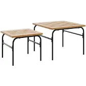 vidaXL Buitenmeubelset, 2 stuks, bruin en zwart, staal