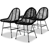 vidaXL Eetkamerstoelen natuurlijk rattan zwart 4 st online kopen