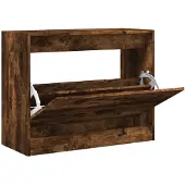 vidaXL Schoenenkast 80x34x63 cm bewerkt hout gerookt eikenkleurig